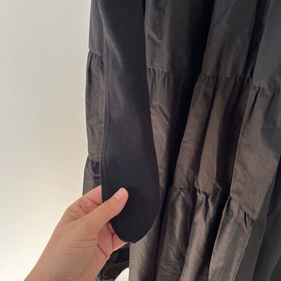 Jason Wu NWT Black V-Neck‎ Bodice Tiered Prairie Midi Dress - Picture 16 of 16